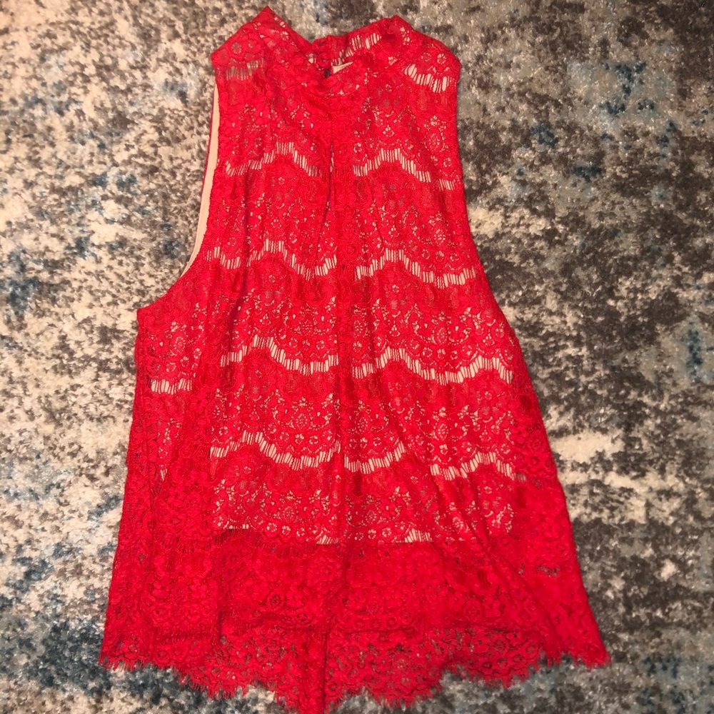 Red Lace Tank